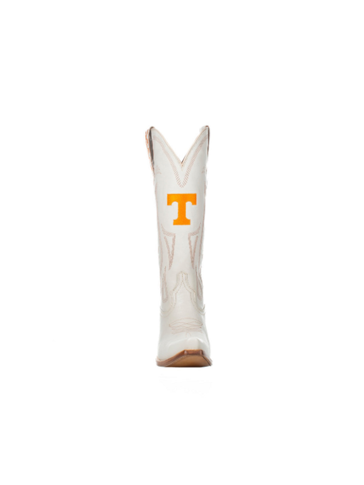 university of tennessee game day ivory western boot with tennessee vols power t logo