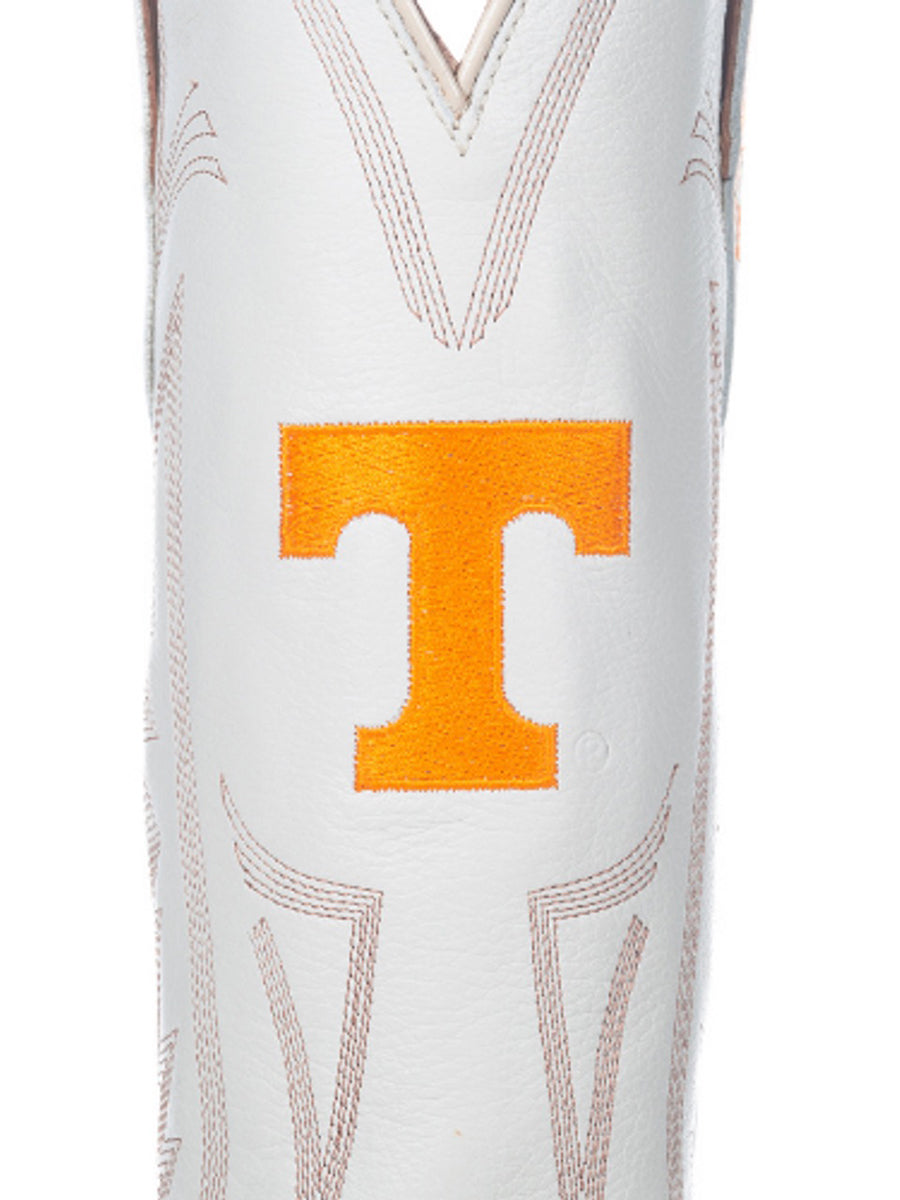 university of tennessee game day ivory western boot with tennessee vols power t logo