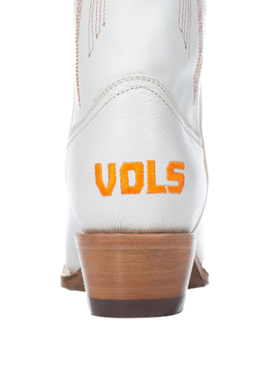 university of tennessee game day ivory western boot with tennessee vols power t logo