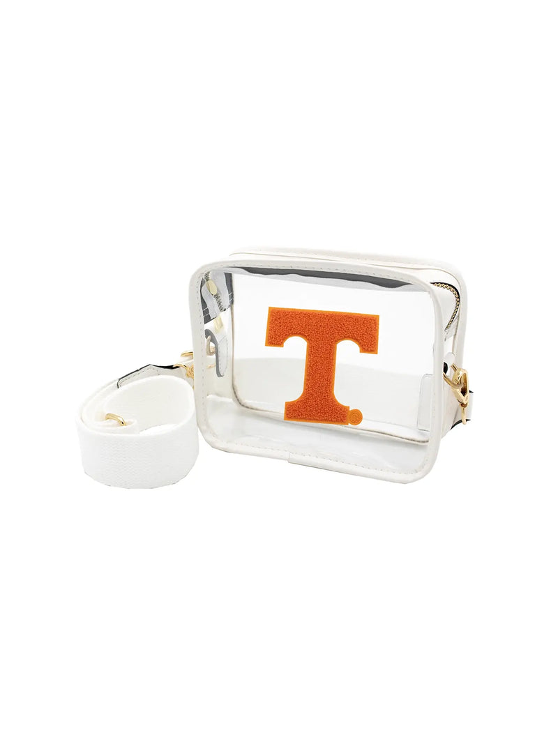 University of Tennessee Varsity Patch Clear Crossbody Bag White Tennessee Vols Game Day