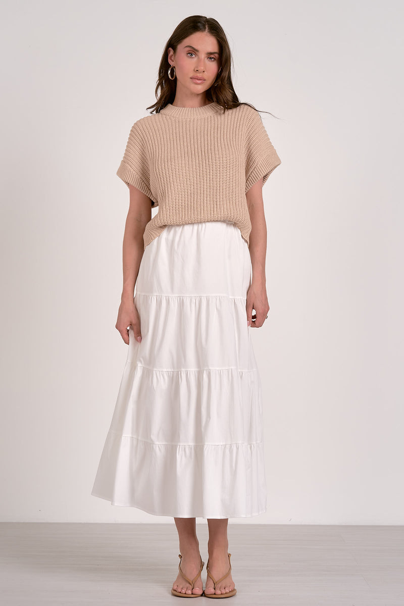 elan opal sweater dress in white beige-front