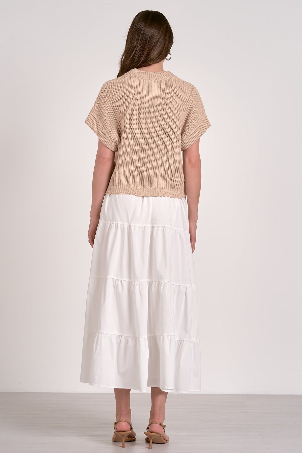 elan opal sweater dress in white beige-back