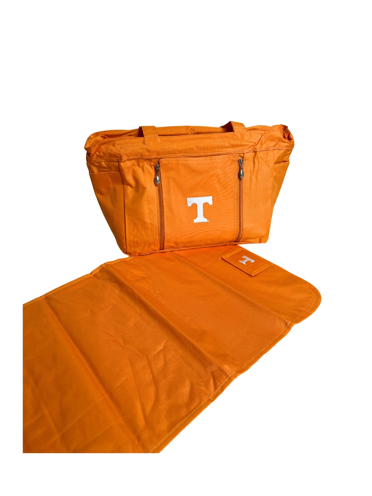 university of Tennessee diaper bag orange with a power t