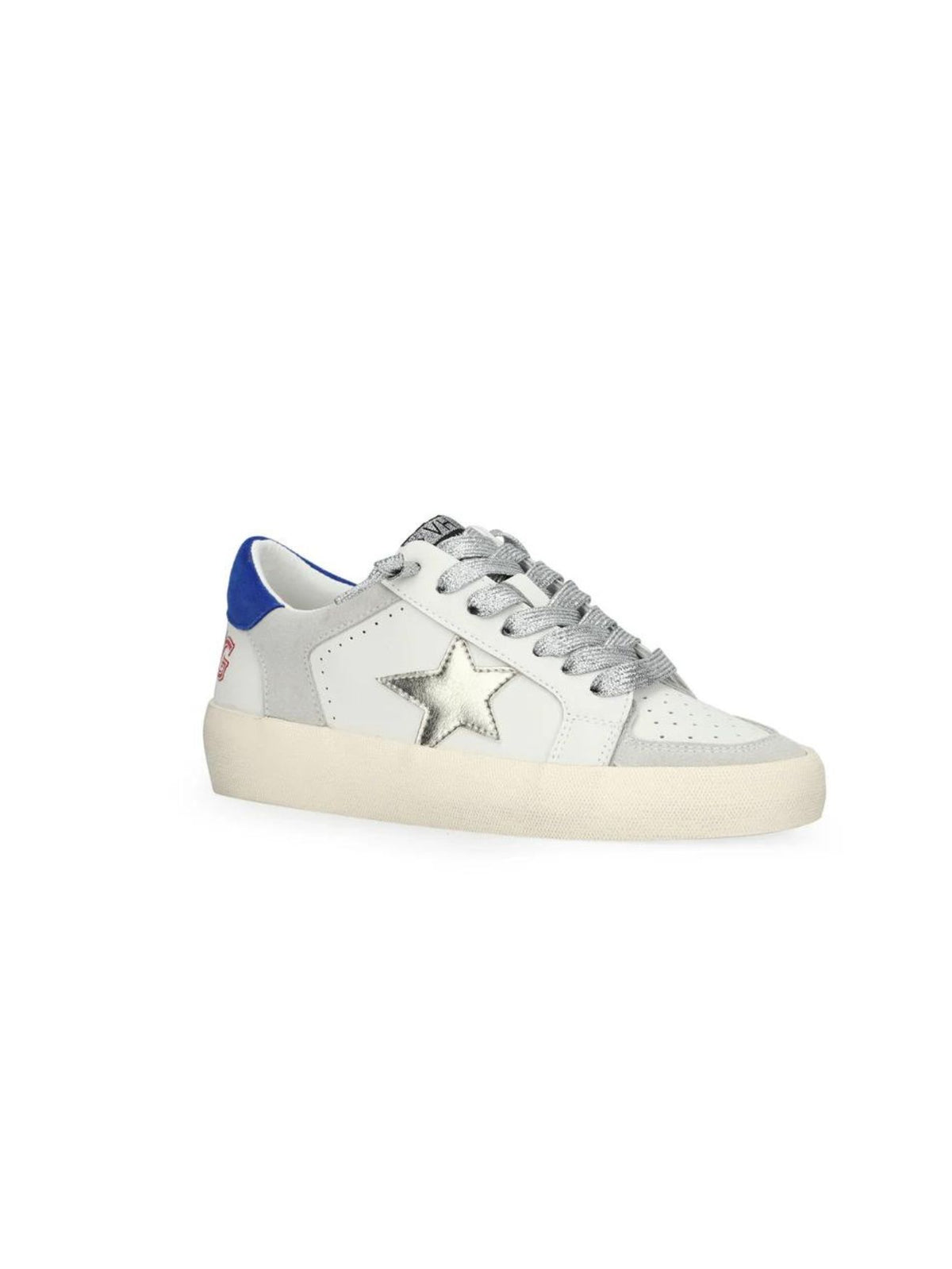 vintage havana reflex 28 colorblock metallic star sneaker in washed blue red-angled view