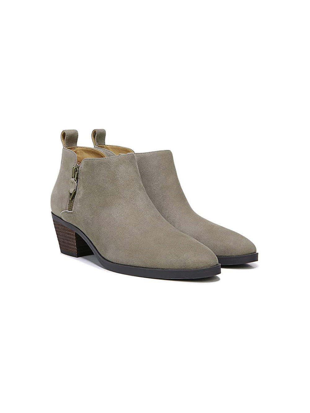vionic cecily suede ankle boots in stone