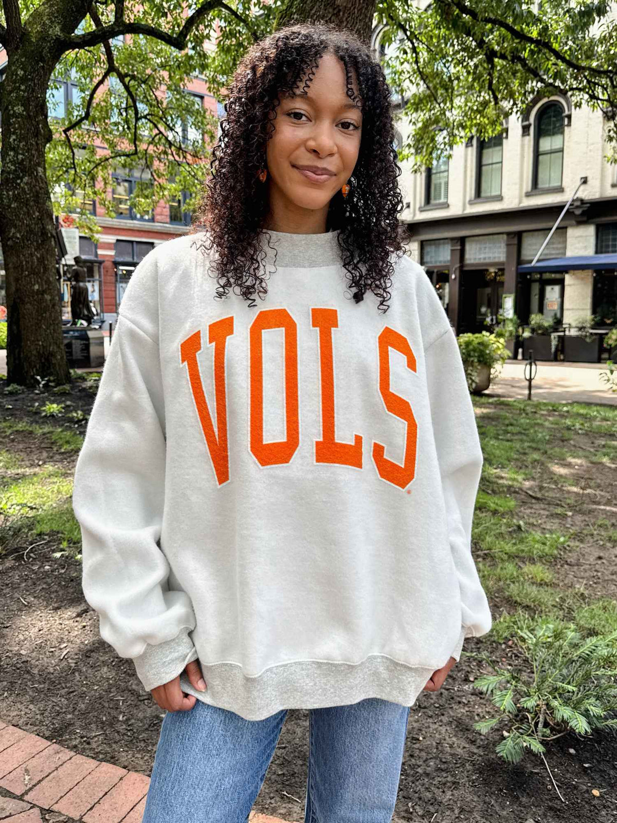 LivyLu Tennessee Vols Tall Boy Reversible Mock Neck Sweatshirt