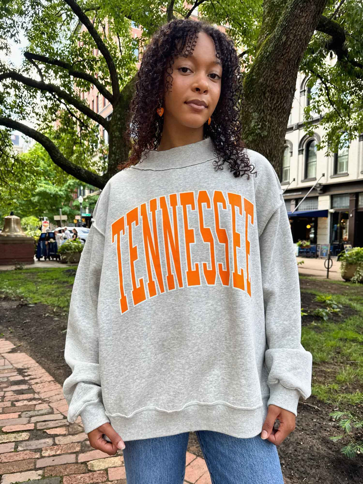 LivyLu Tennessee Vols Tall Boy Reversible Mock Neck Sweatshirt