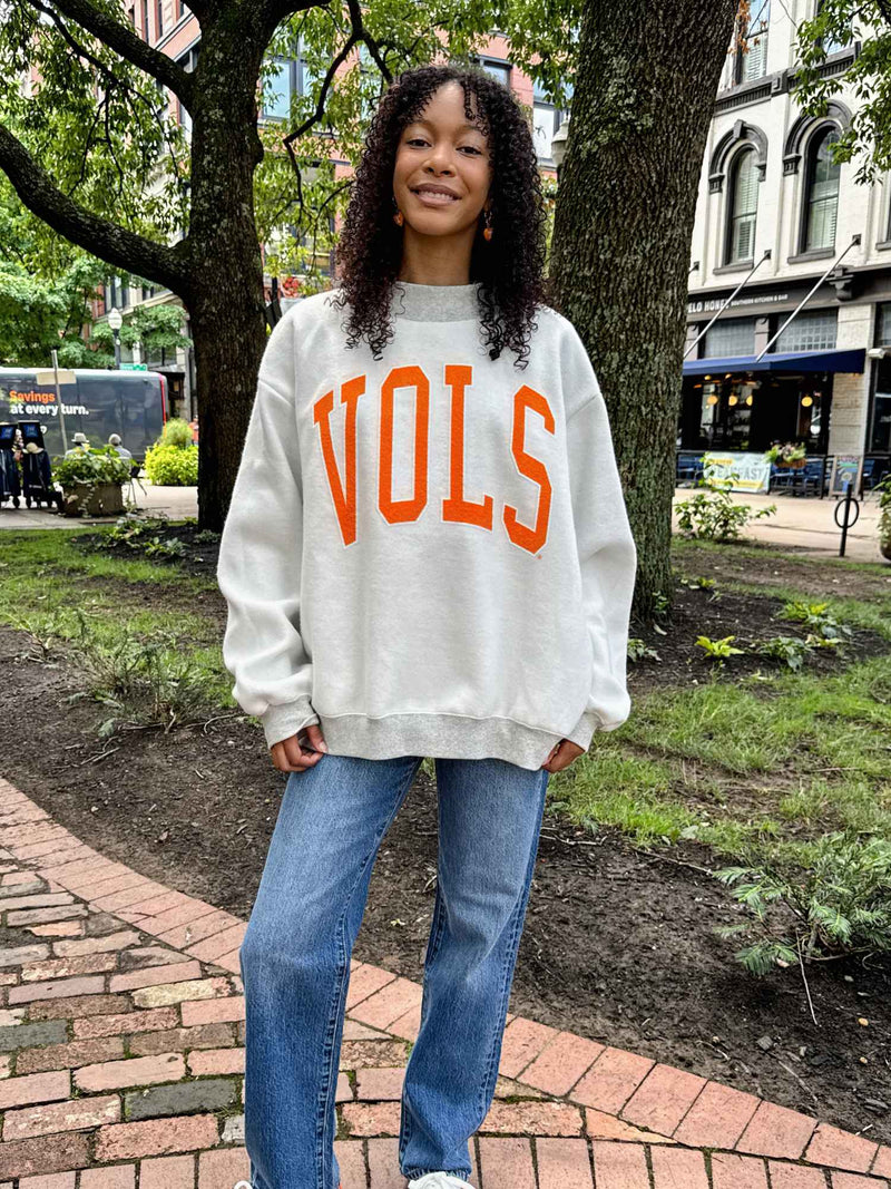 LivyLu Tennessee Vols Tall Boy Reversible Mock Neck Sweatshirt