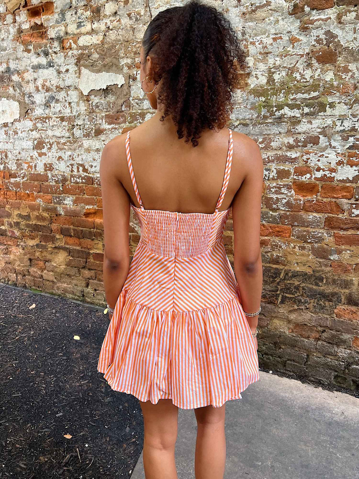 Volunteer Stripes Mini Dress White Orange