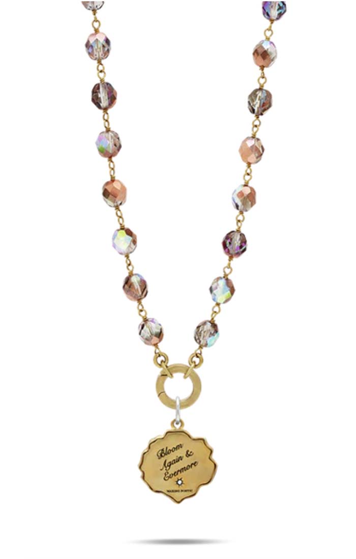 Waxing Poetic Astral Rose Necklace 18" Astral Rose Pendant & Aurora Borealis Ensemble Necklace