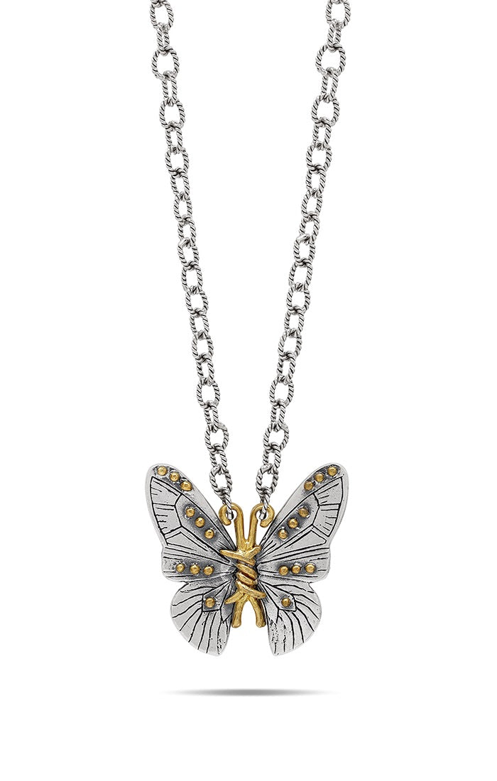 Waxing Poetic Unbound Butterfly Necklace 16"