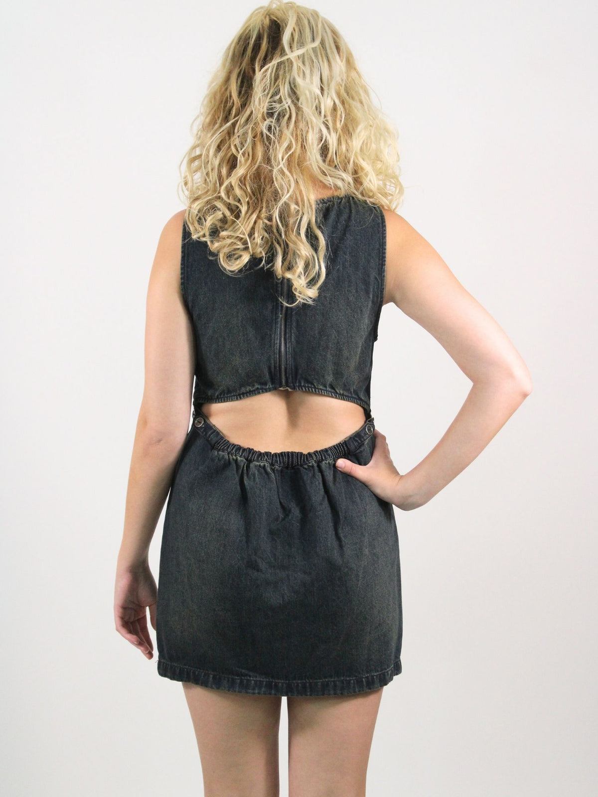 We The Free Atlas Denim Mini Dress Vintage Indigo
