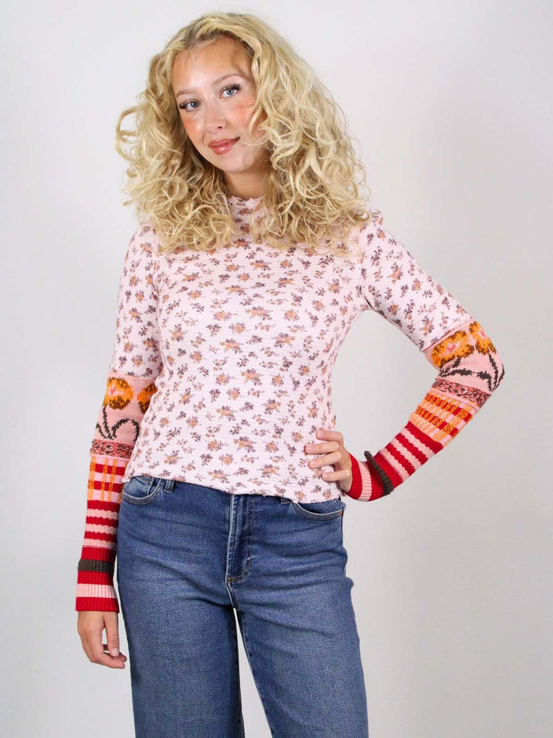 We The Free Bold Bowery Cuff Top Cherry Blossom