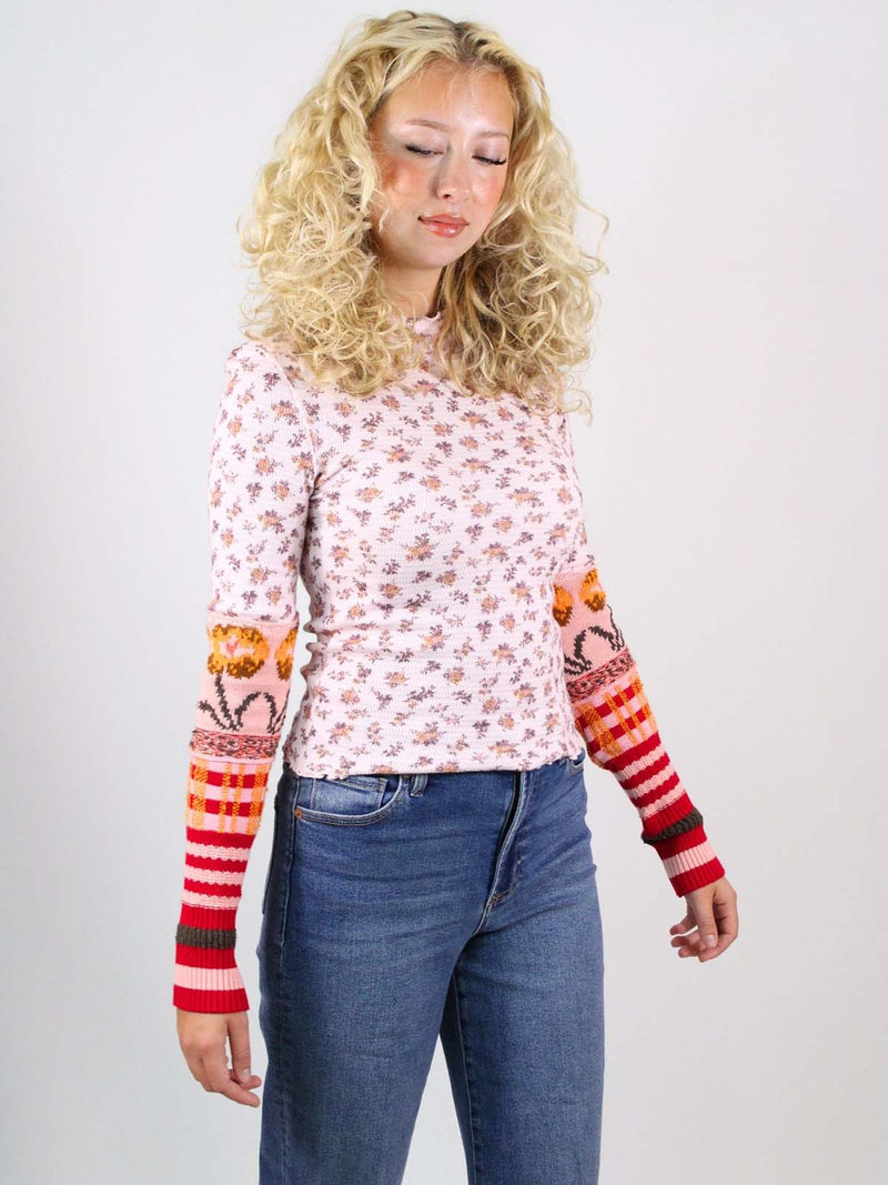 We The Free Bold Bowery Cuff Top Cherry Blossom