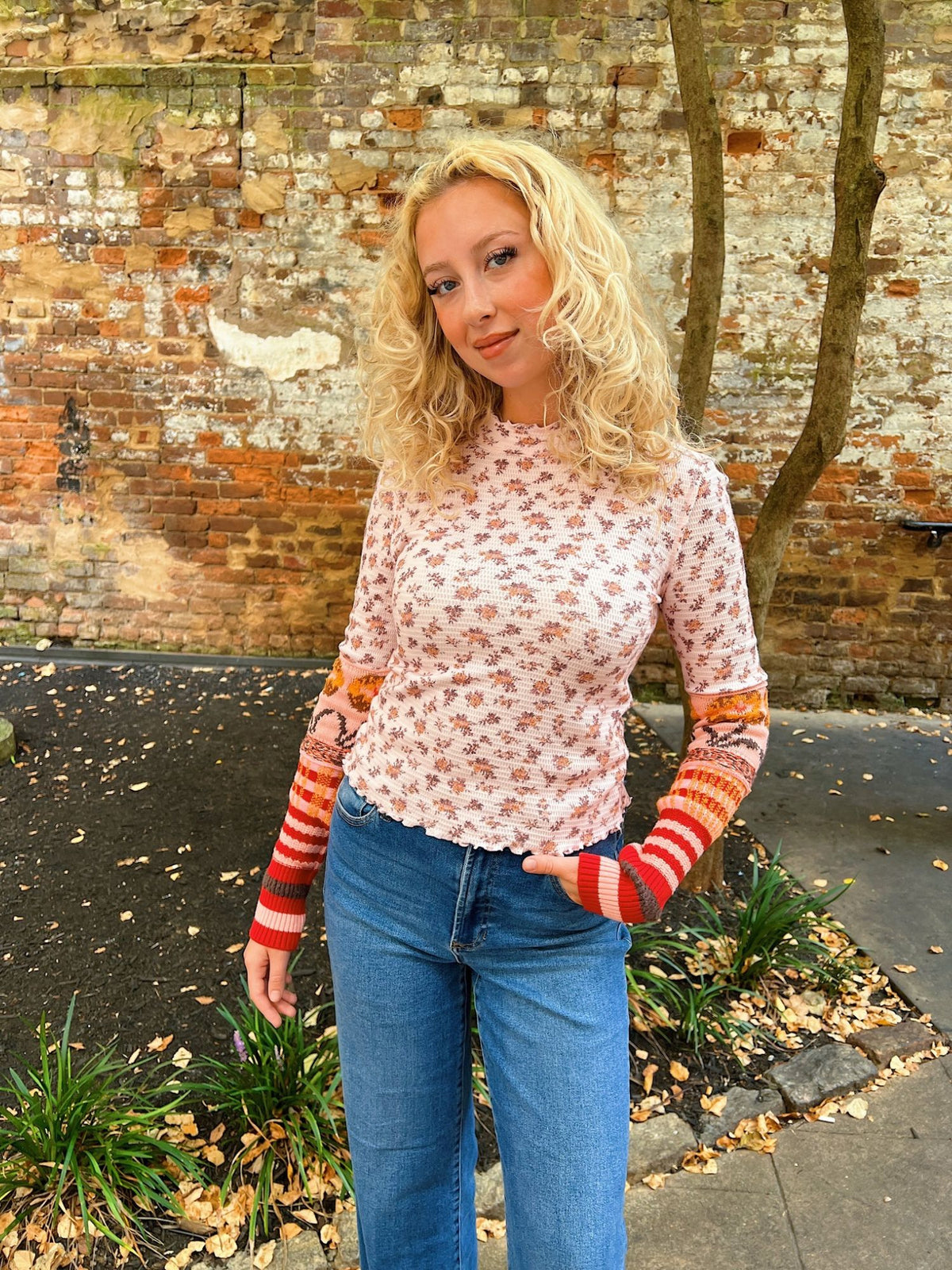 We The Free Bold Bowery Cuff Top cherry blossom combo 