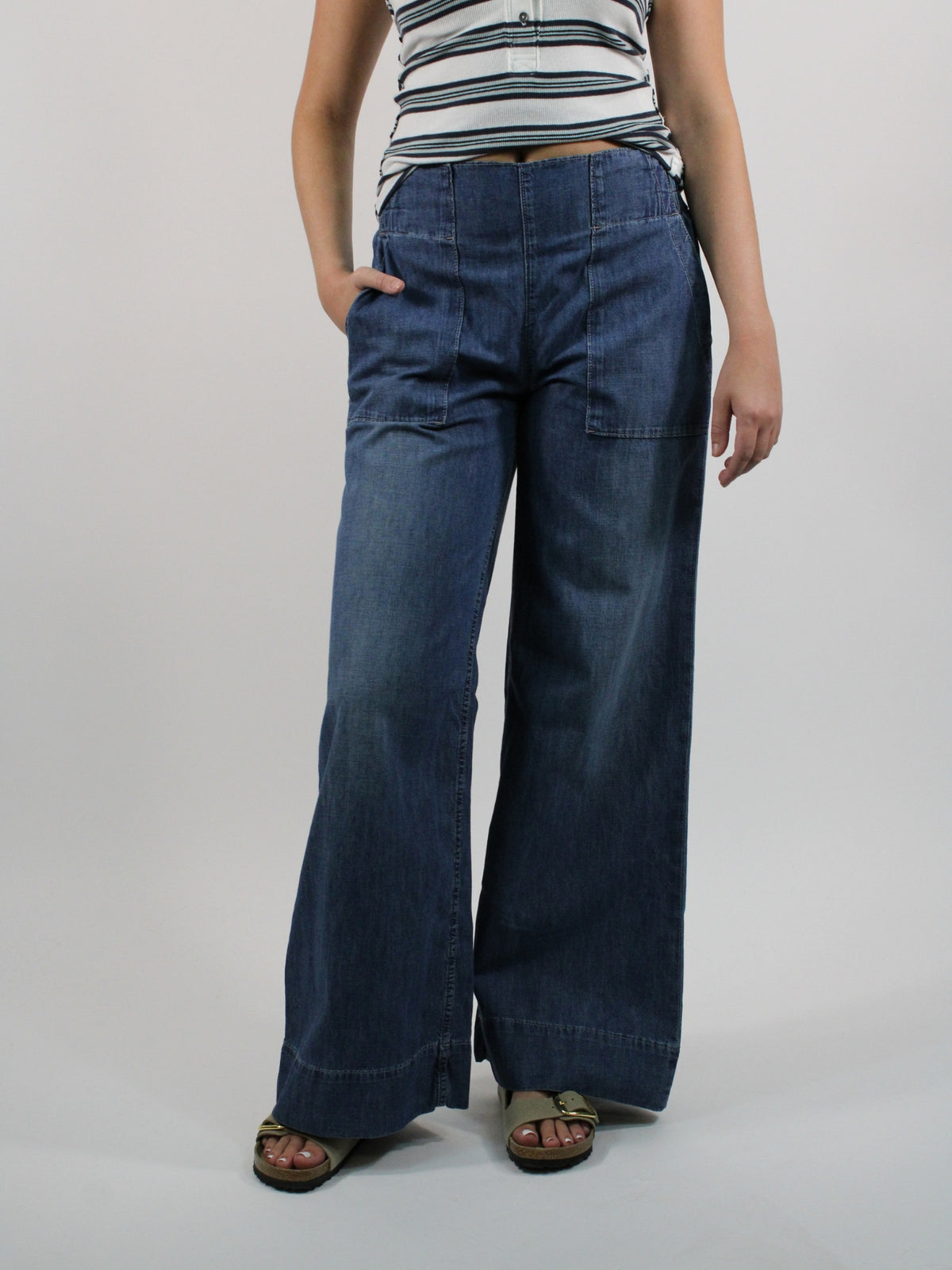 We The Free Breezy Denim Pull On Jeans cobalt