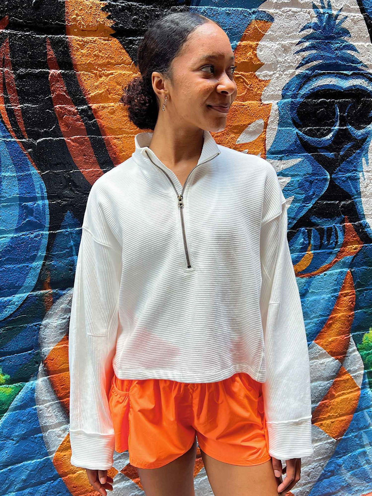 We The Free Celeste Quarter Zip Clean Ivory