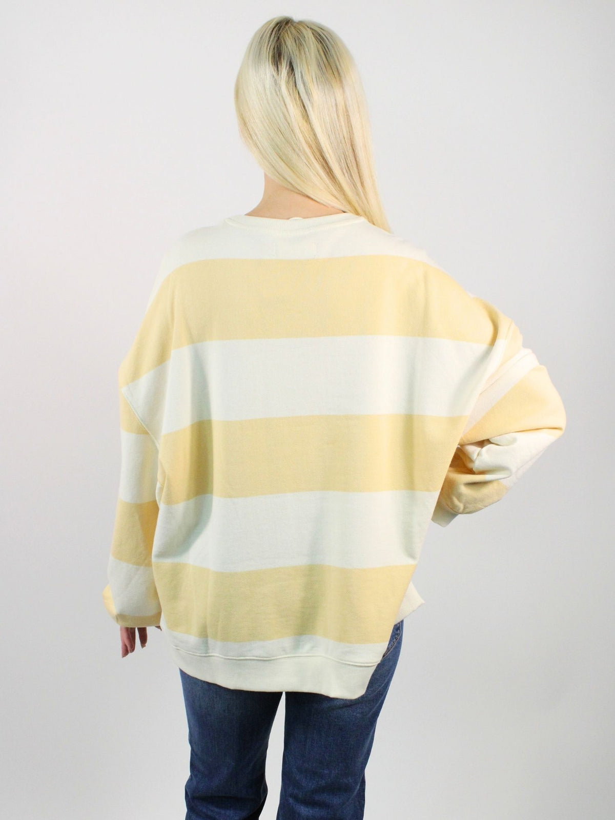 We The Free Classic Stripe Wide Crewneck Apricot Combo
