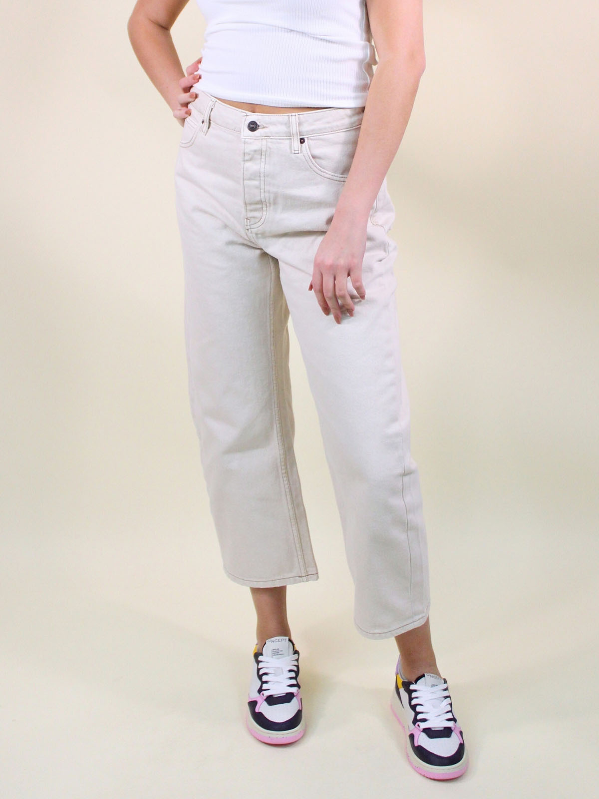 We The Free Deep Trance Dropped Boyfriend Jeans Casual Khaki