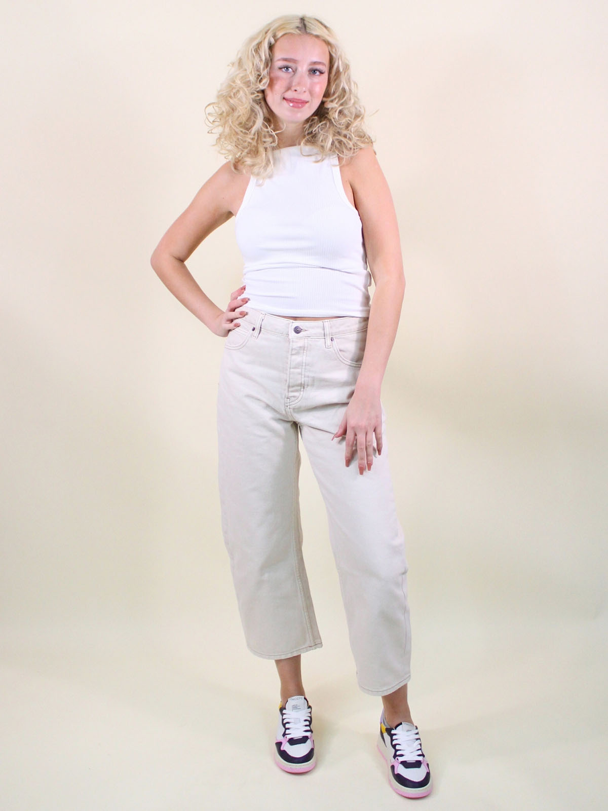 We The Free Deep Trance Dropped Boyfriend Jeans Casual Khaki