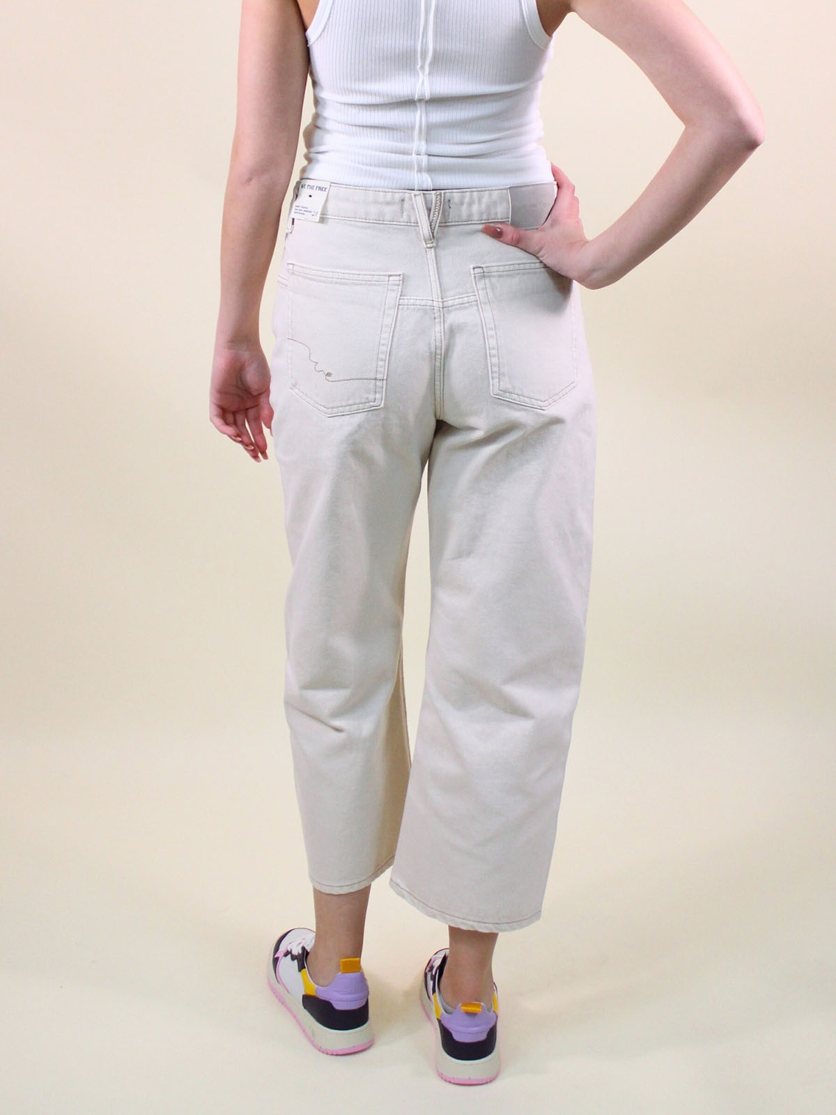 We The Free Deep Trance Dropped Boyfriend Jeans Casual Khaki