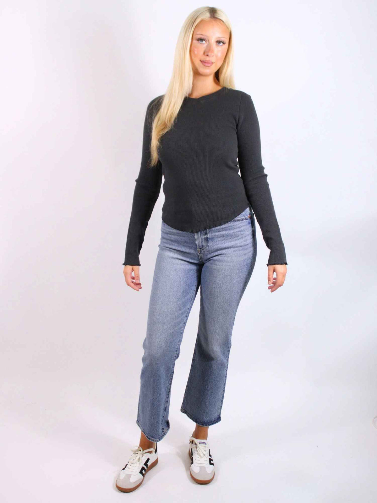 We The Free Easy Does It Long Sleeve Tee Black