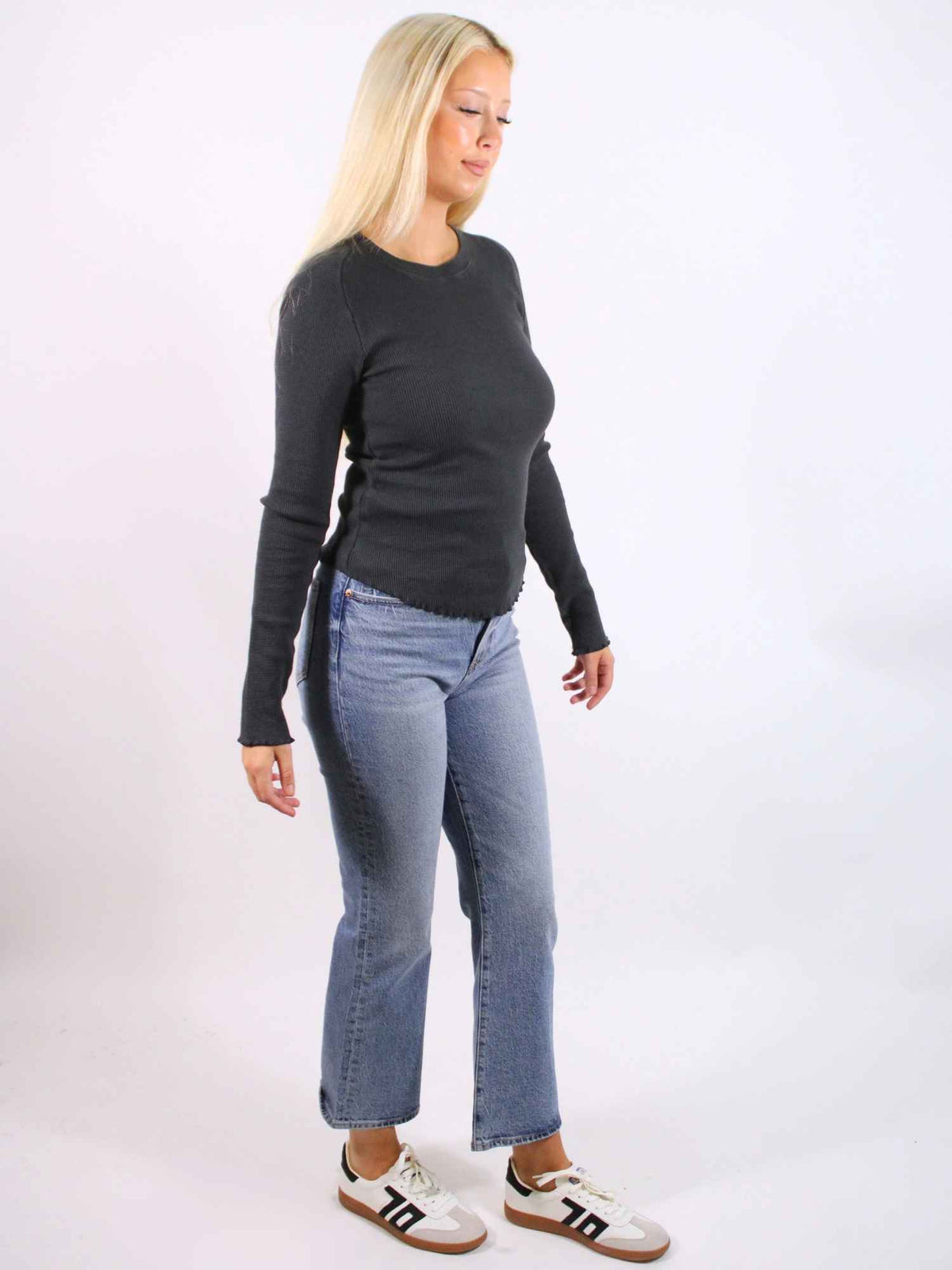 We The Free Easy Does It Long Sleeve Tee Black