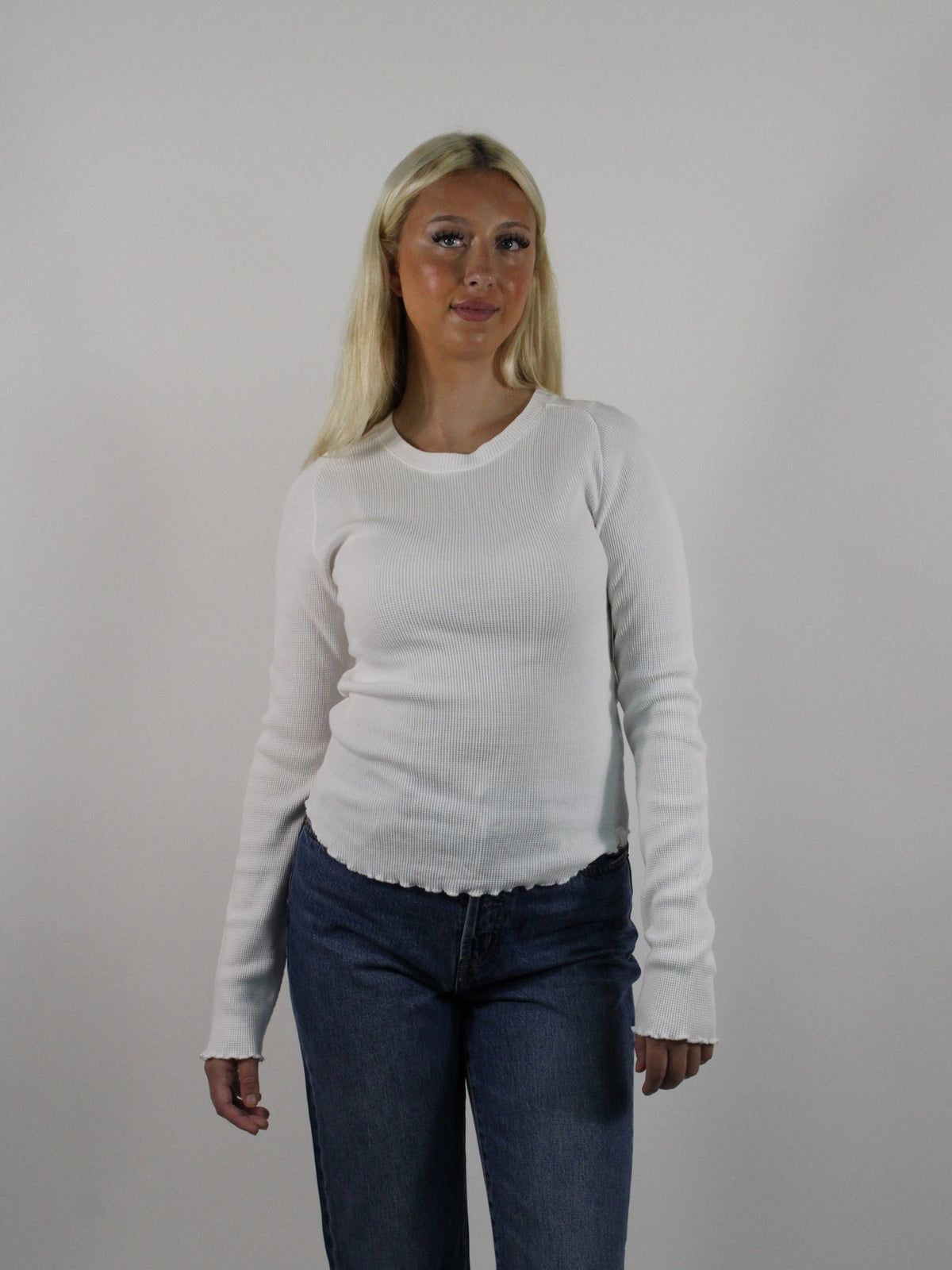 We The Free Easy Does It Long Sleeve Tee white