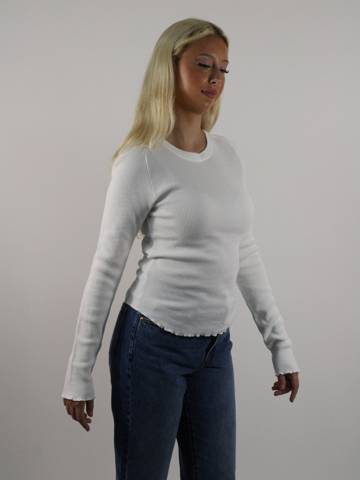 We The Free Easy Does It Long Sleeve Tee white