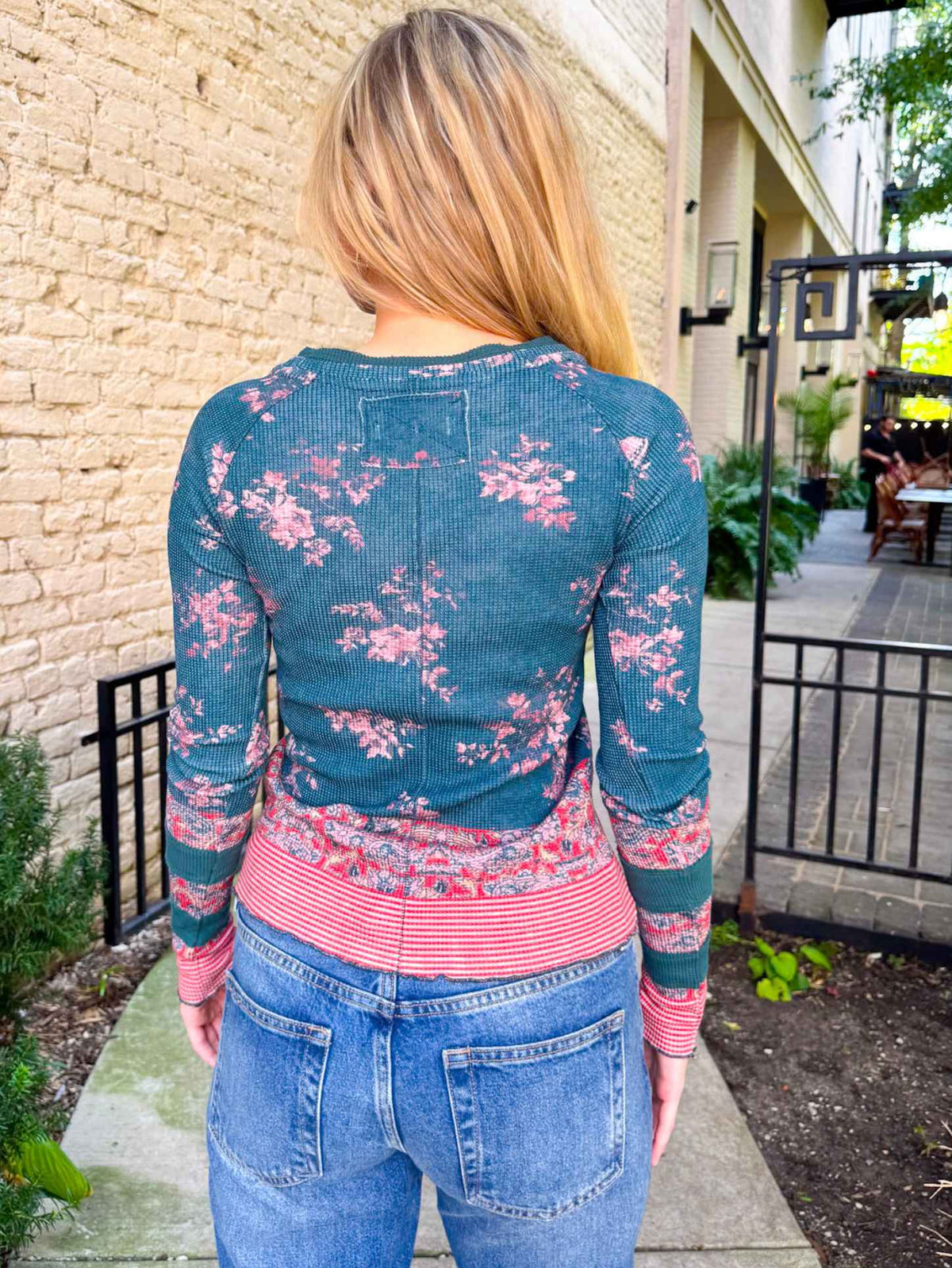 We The Free Easy Does it Printed Long Sleeve Tee