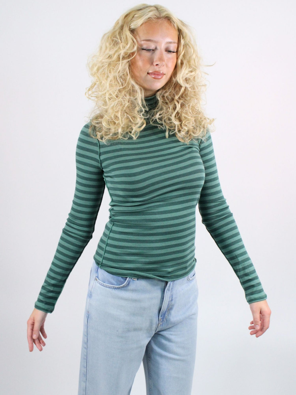 We The Free Good Good Stripe Turtleneck Rainforest Combo