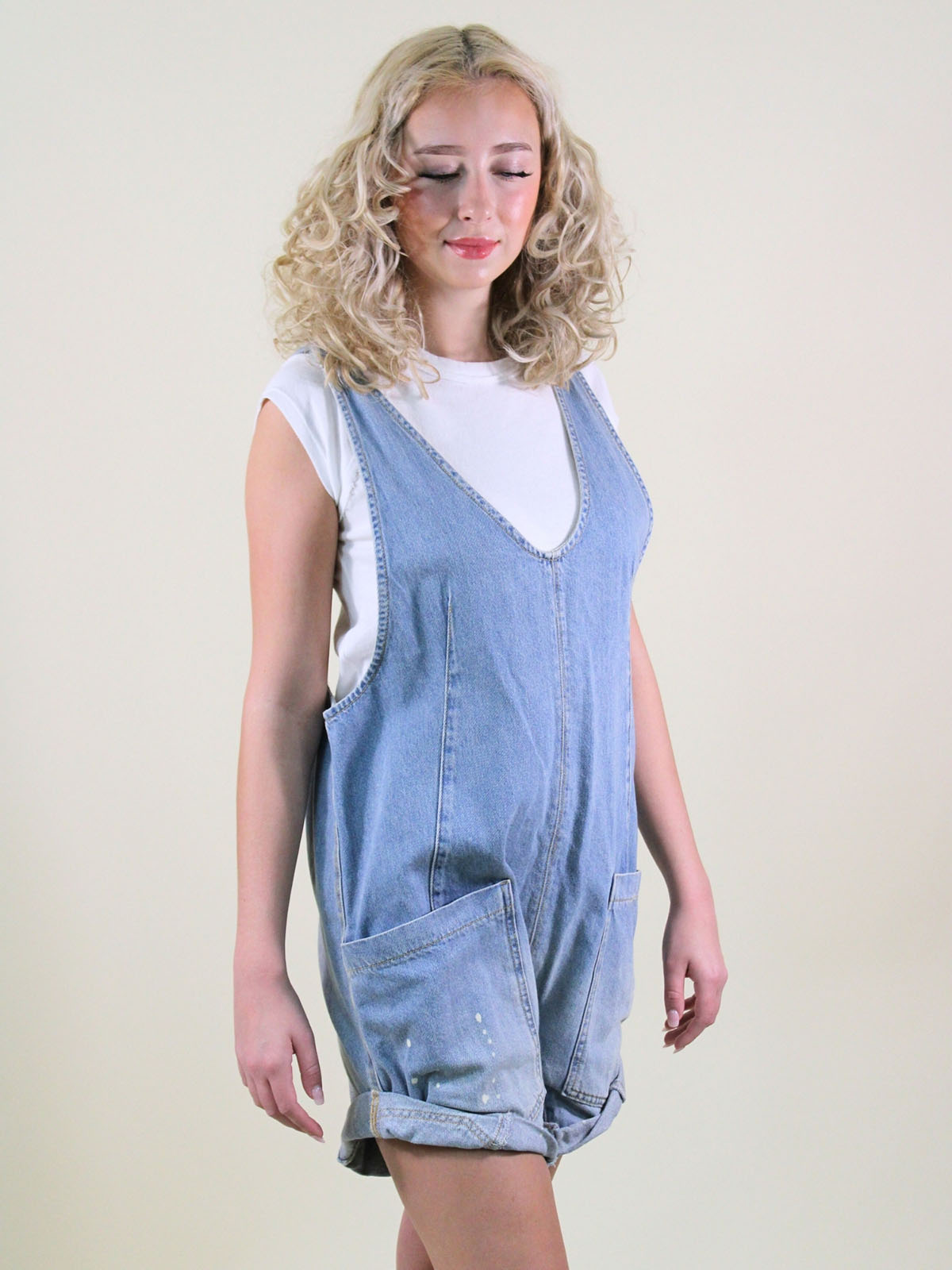 We The Free High Roller Denim Shortall Bright Eyes