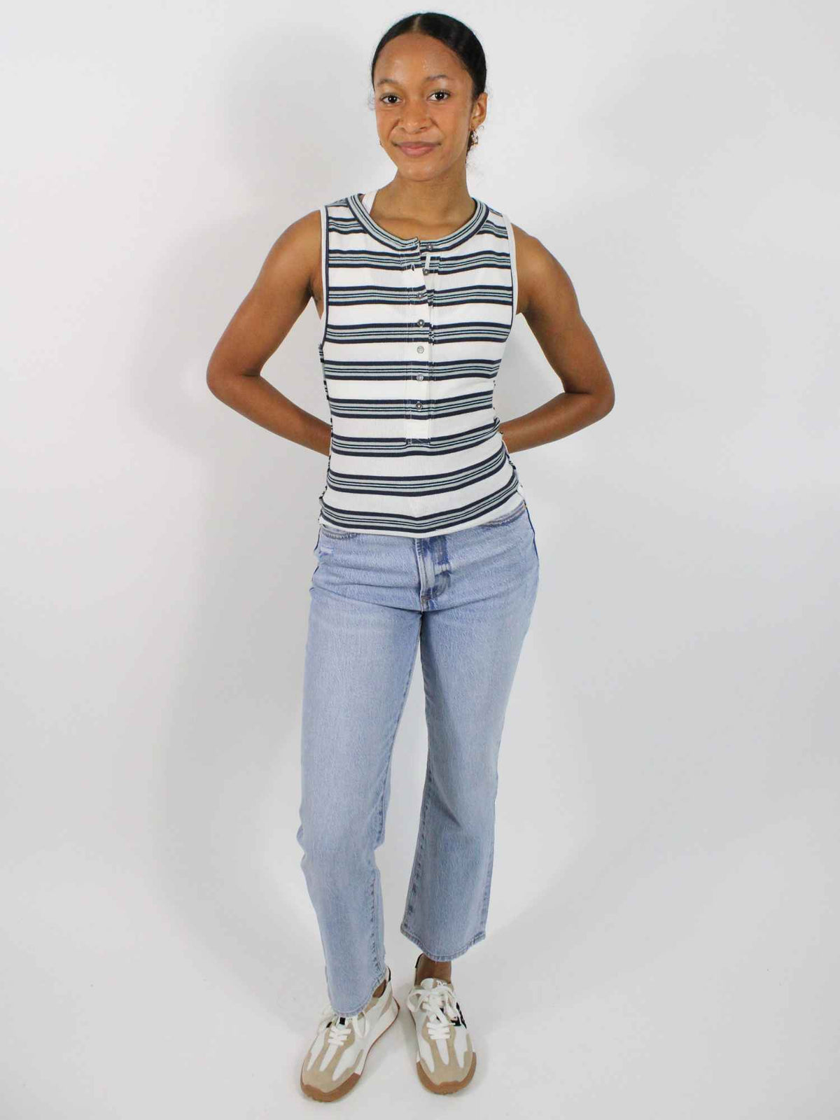 We The Free Jamie Henley Stripe Tank White Combo