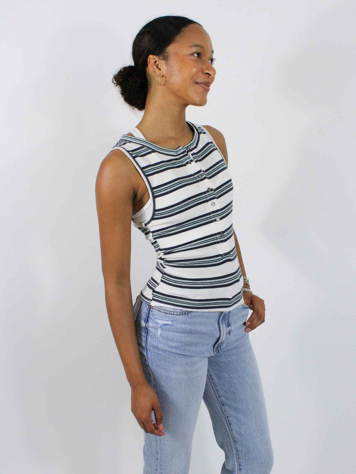 We The Free Jamie Henley Stripe Tank White Combo