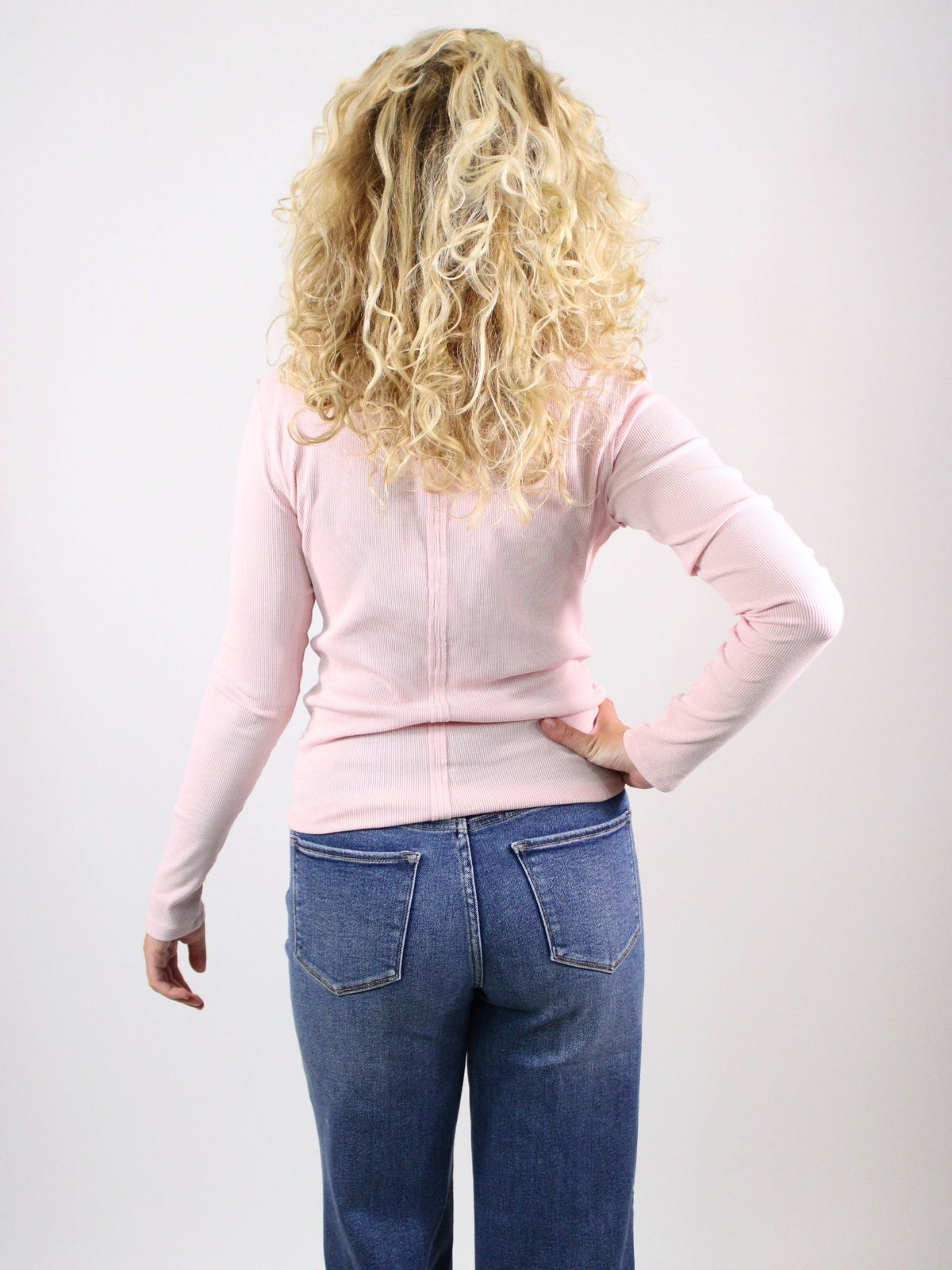 We The Free Jamie Long Sleeve Henley Crystal Pink