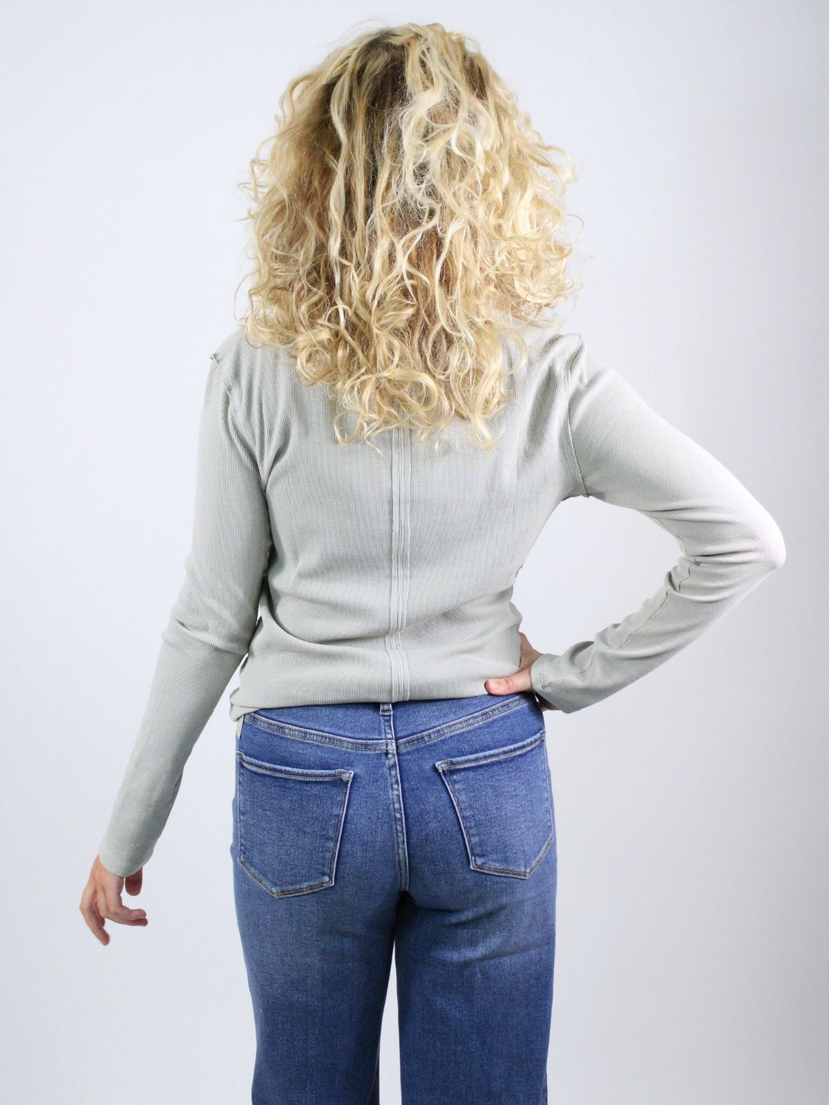 We The Free Jamie Long Sleeve Henley Quiet Grey