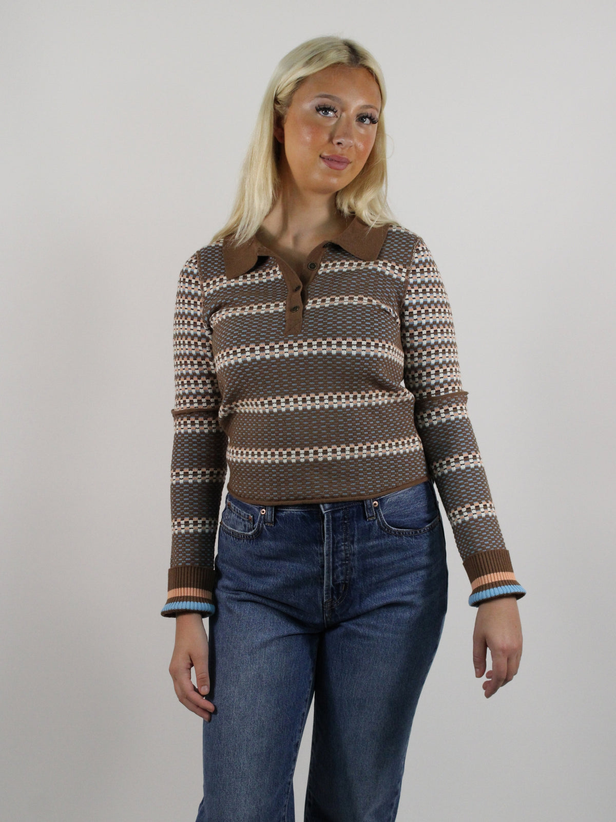 We The Free Level Up Sweater brown combo