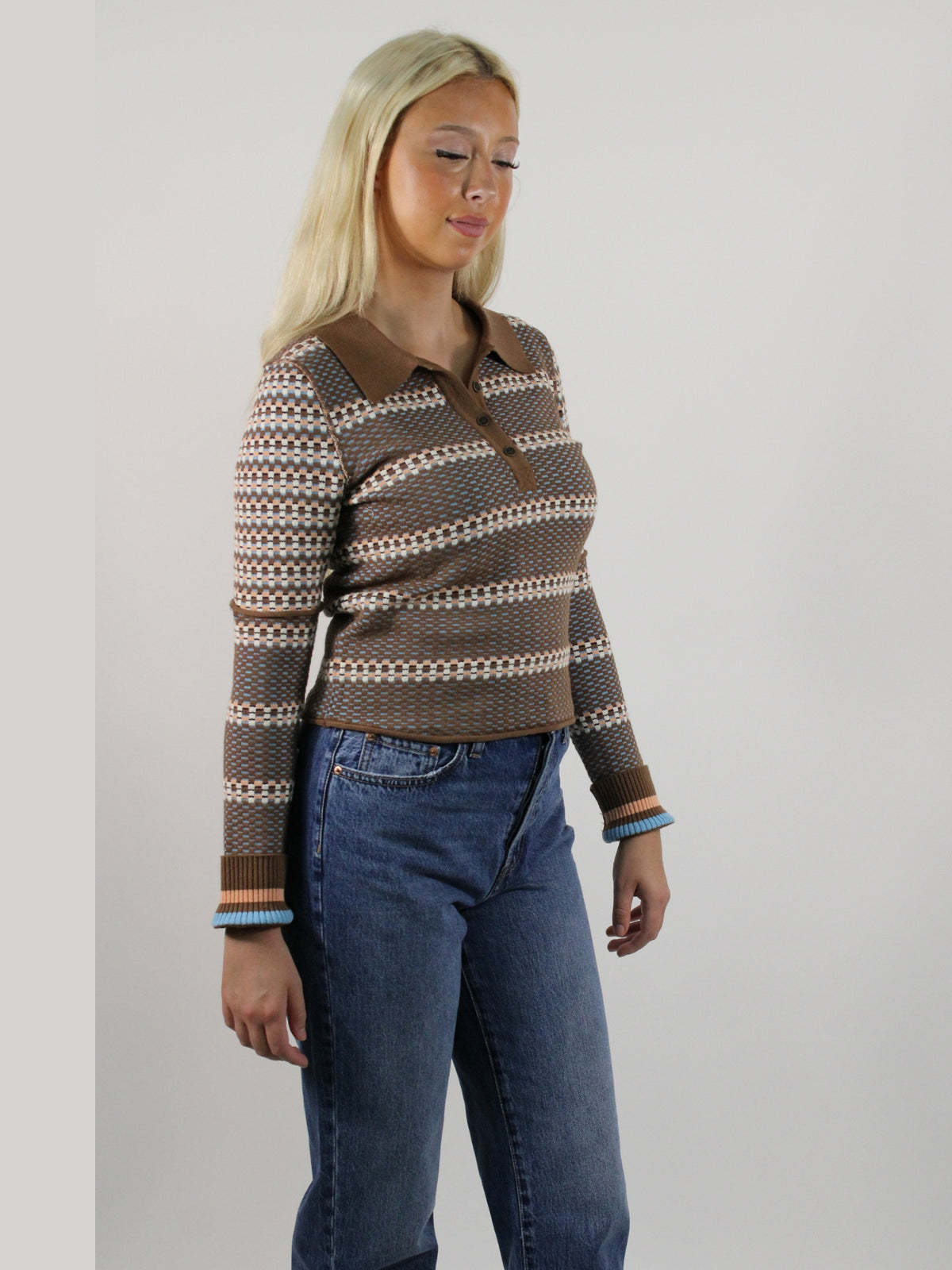 We The Free Level Up Sweater brown combo