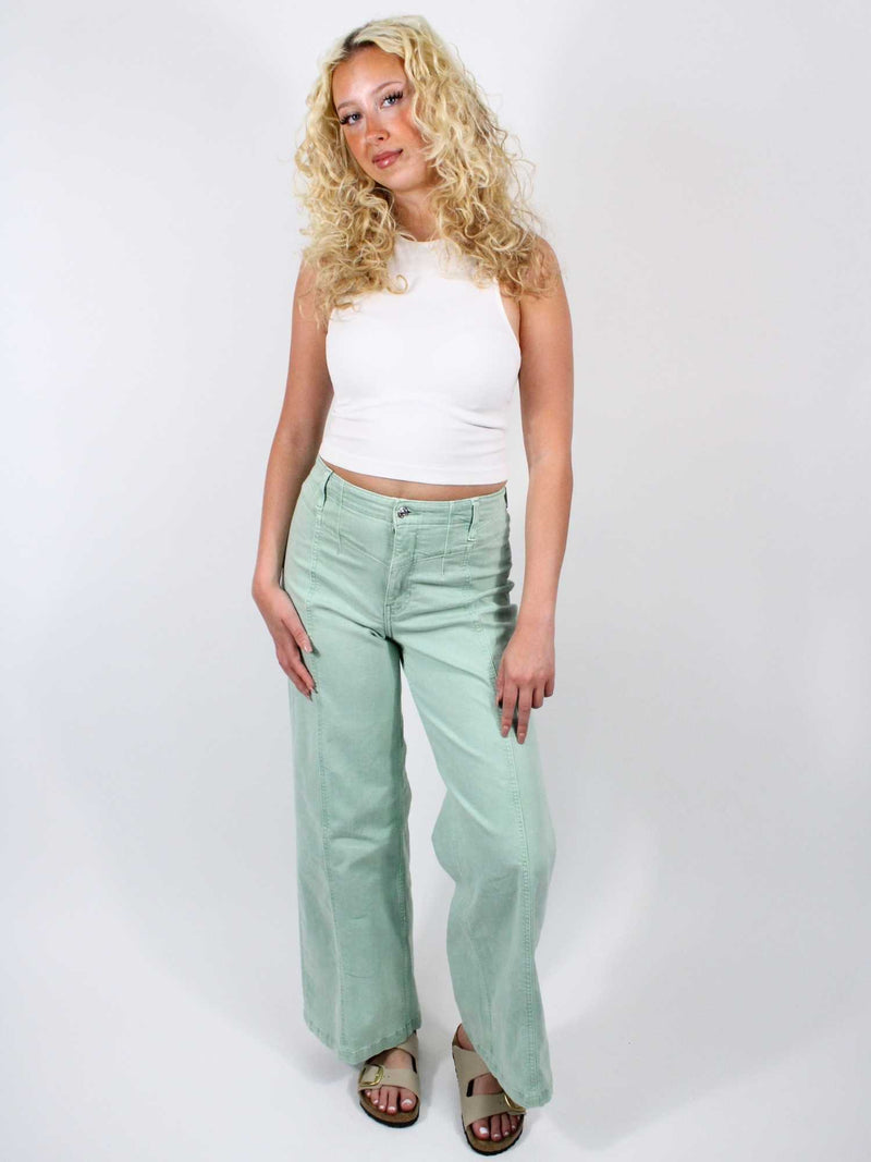 We The Free Libre Wide Leg Jeans Cameo Green