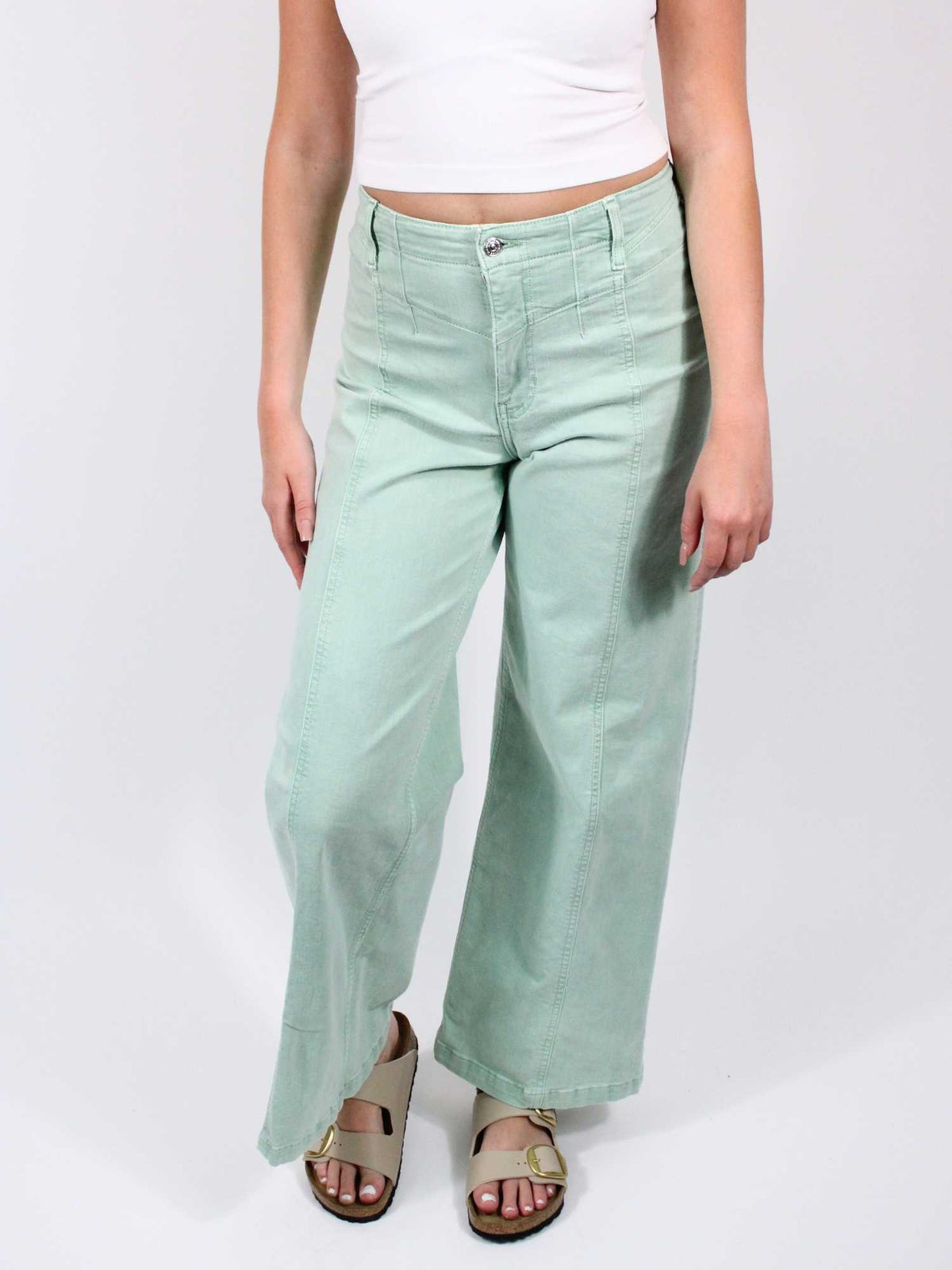 We The Free Libre Wide Leg Jeans Cameo Green