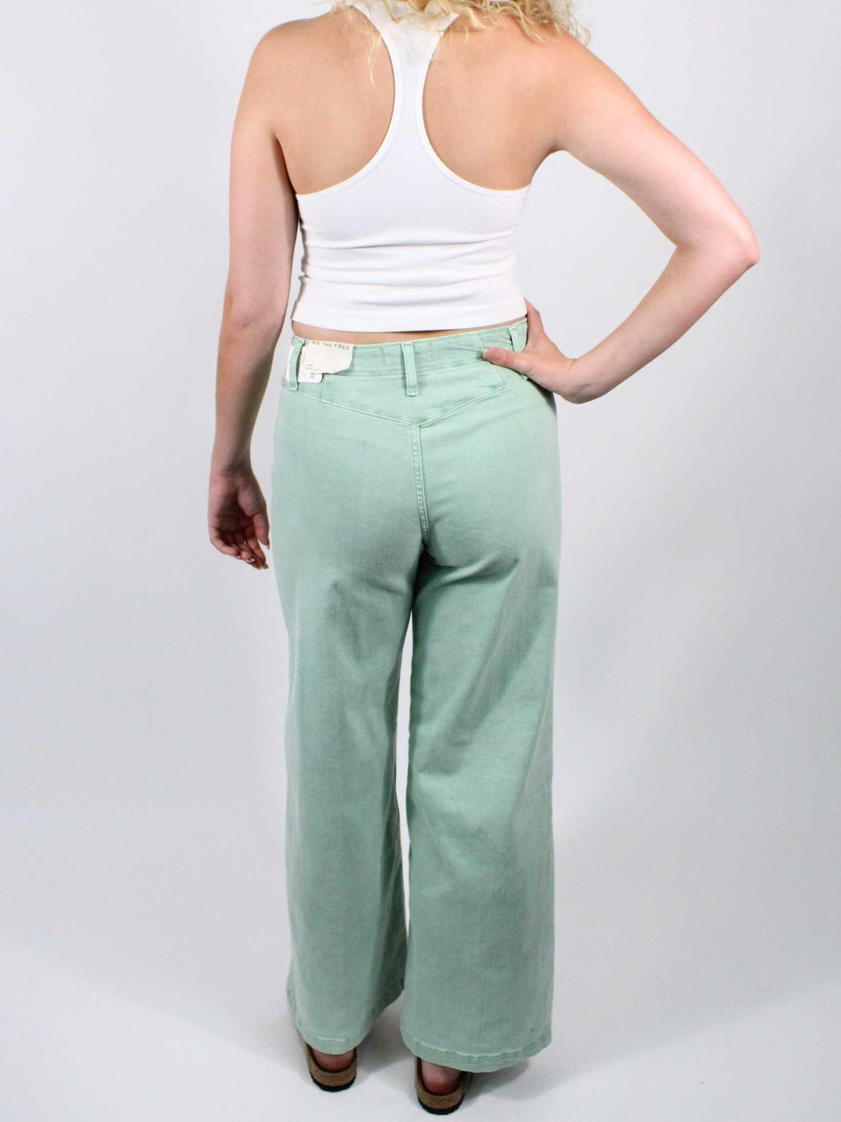 We The Free Libre Wide Leg Jeans Cameo Green