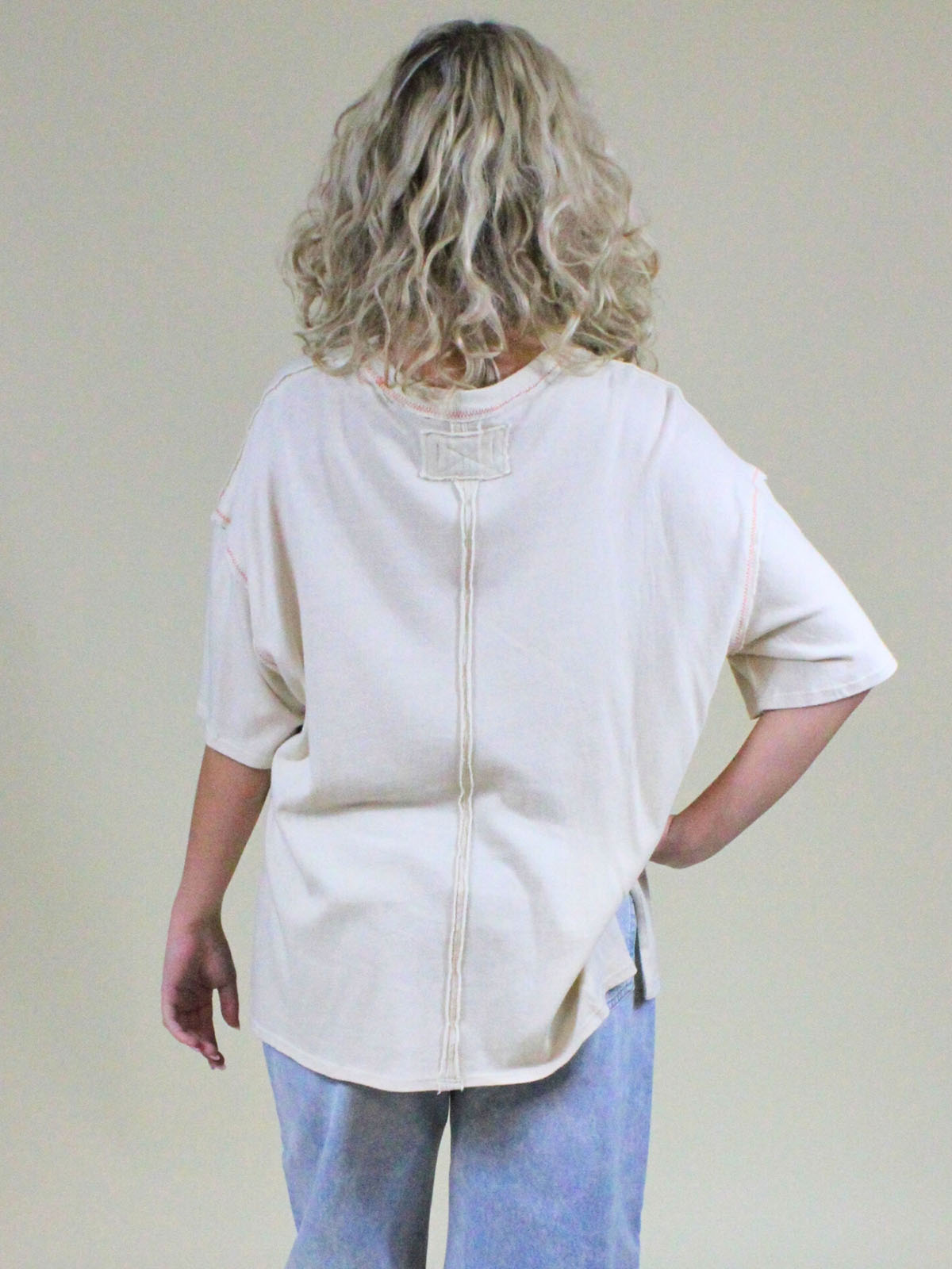 We The Free Love Rose Oversized Tee Ivory Combo