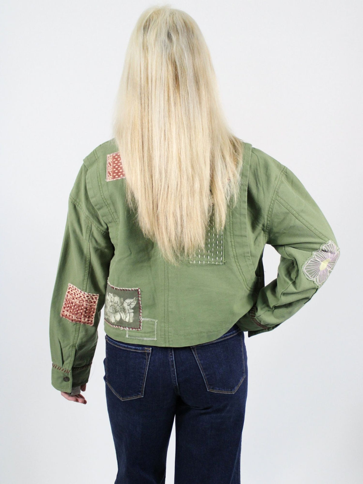 We The Free Martha Workwear Applique Jacket Calliso Green