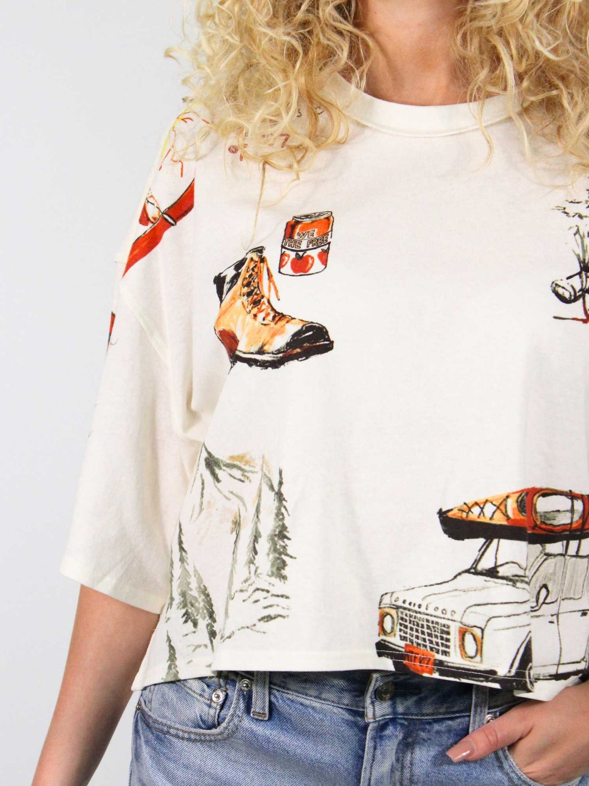 We The Free Mountain View Graphic Tee Ivory Combo
