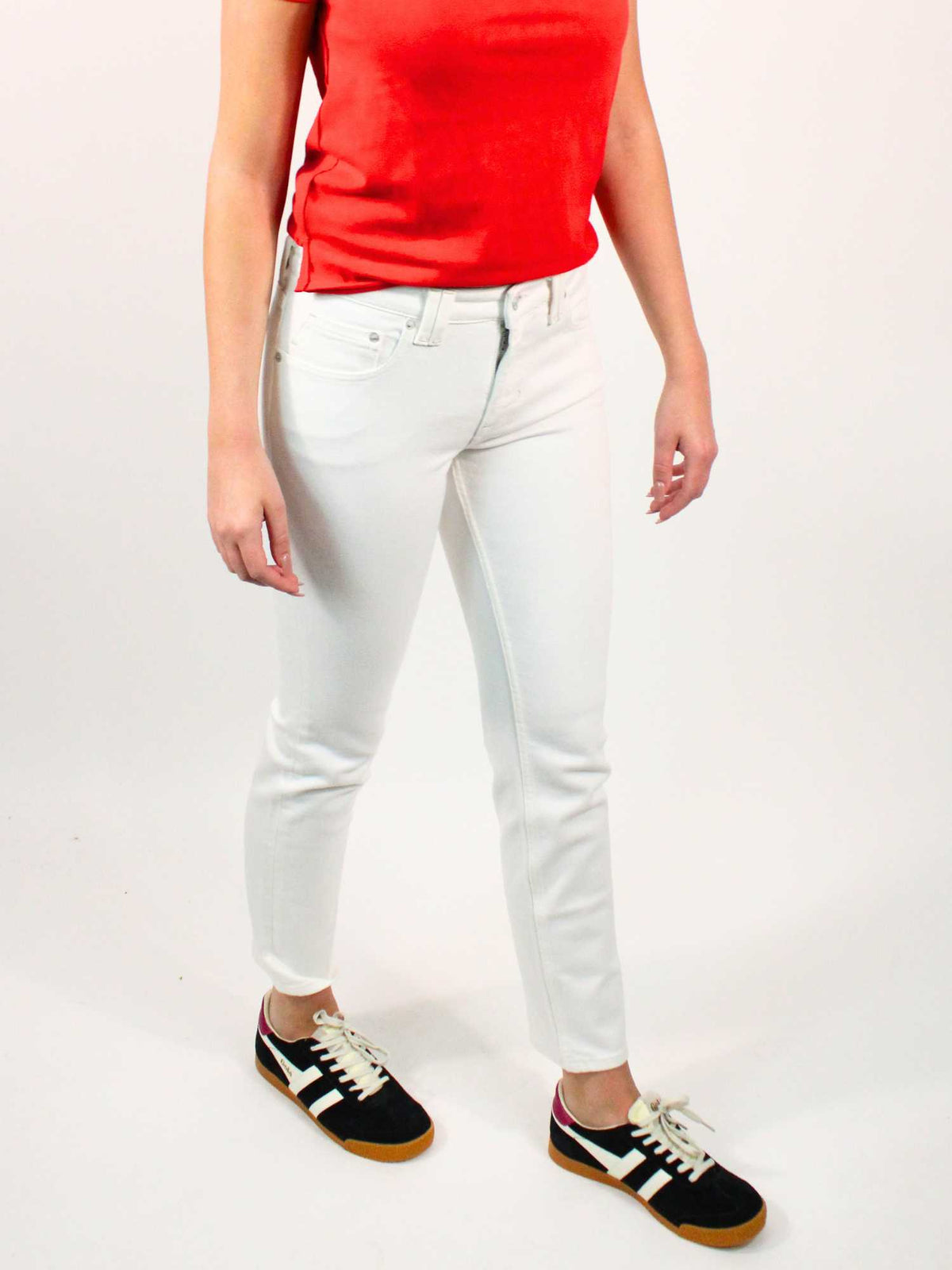 We The Free Oracle Low Rise Slim Straight Jean Optic White