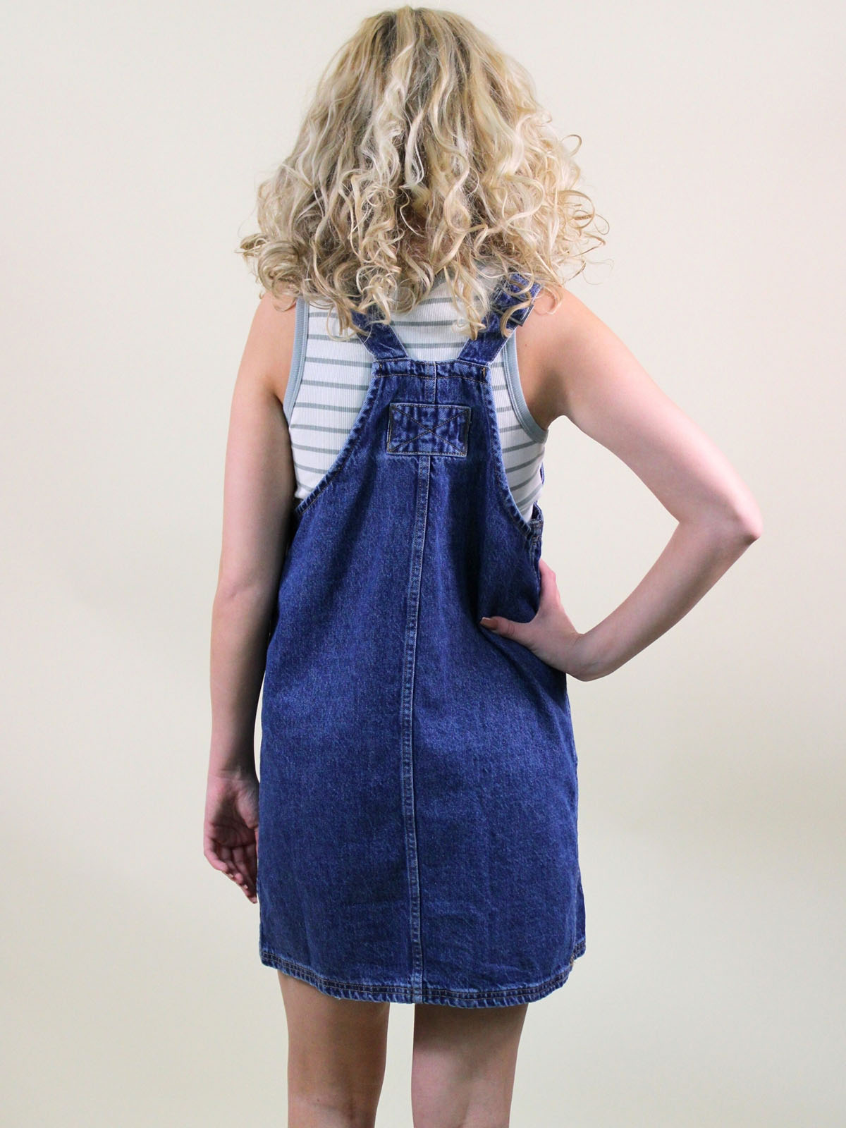 We The Free Overall Smock Denim Mini Dress Sapphire Wash
