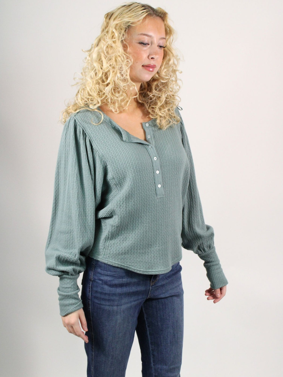 We The Free Quinn Knit Thermal Jade Ash