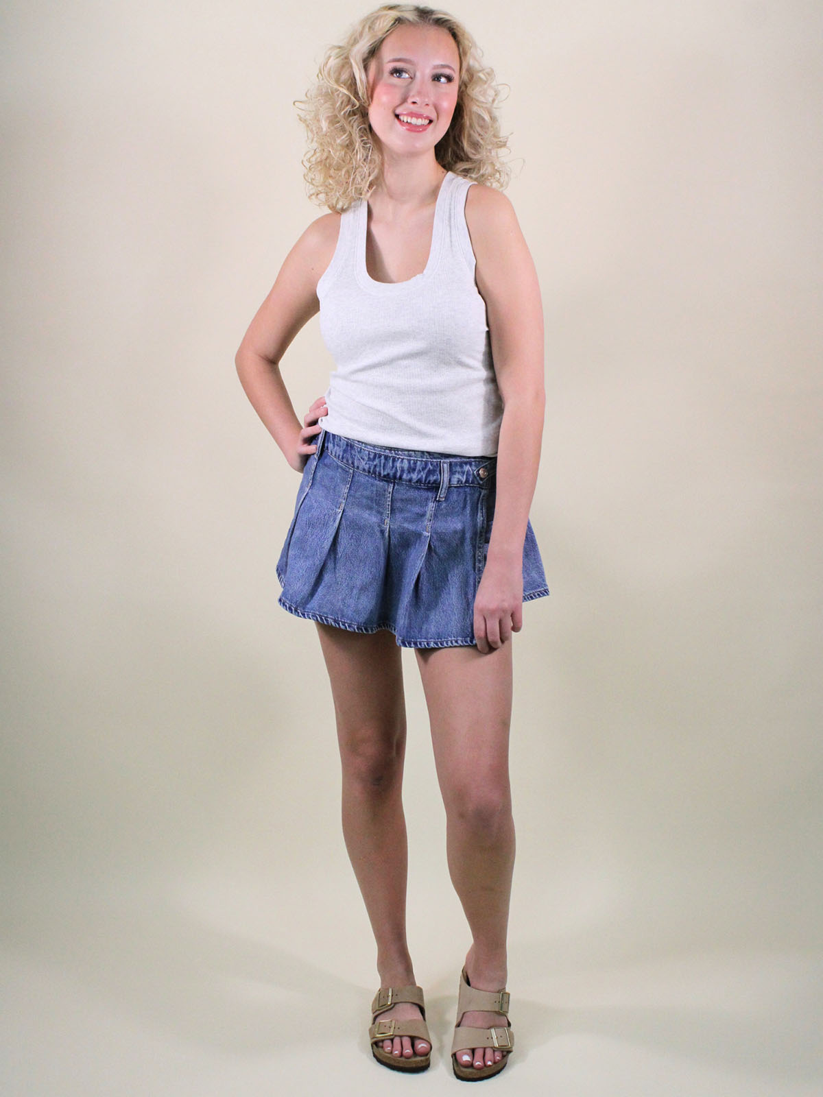We The Free Stephie Denim Skort Bella Blue