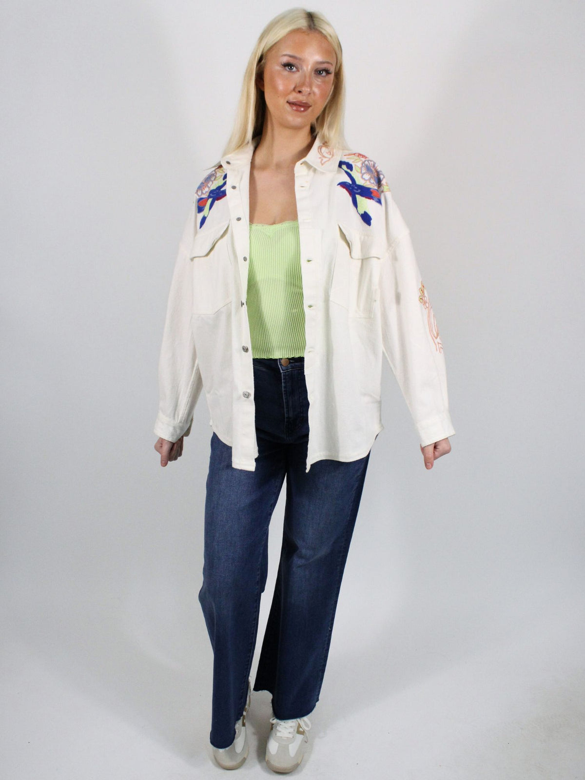 We The Free Take Flight Embroidered Shirt Snowbell Combo
