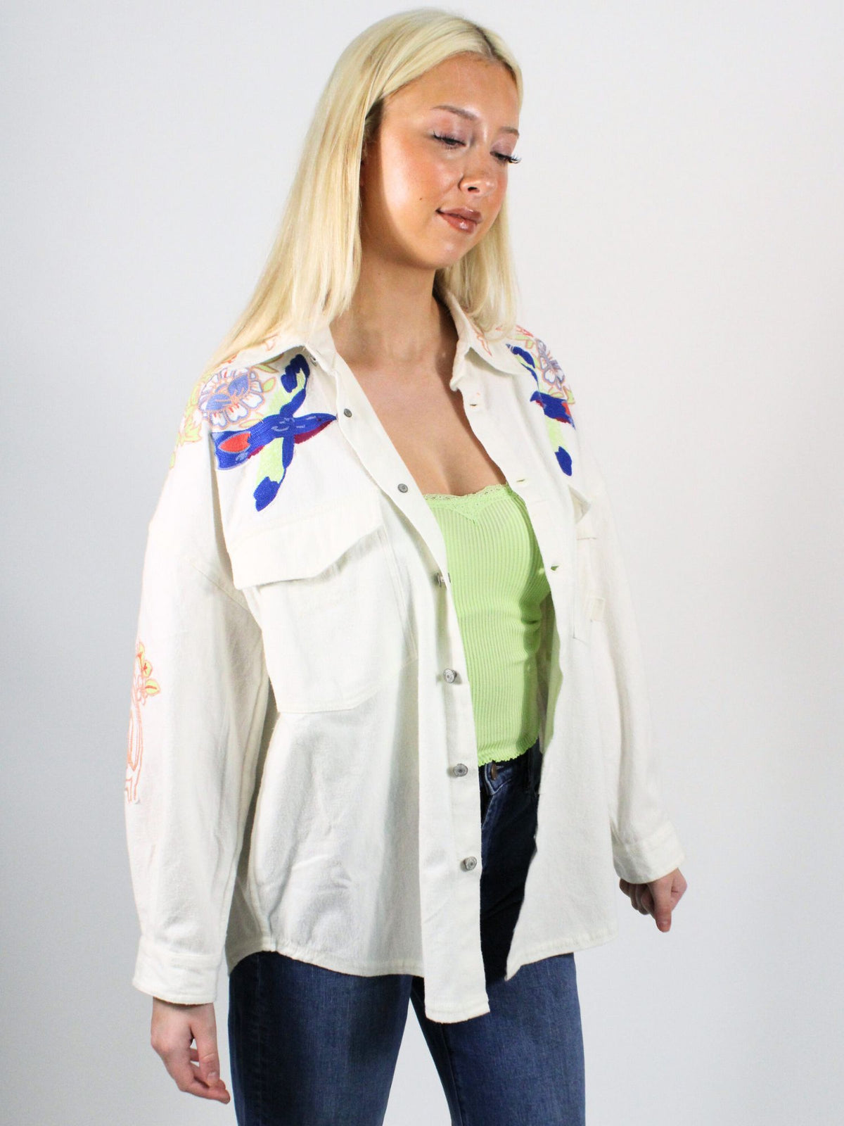 We The Free Take Flight Embroidered Shirt Snowbell Combo
